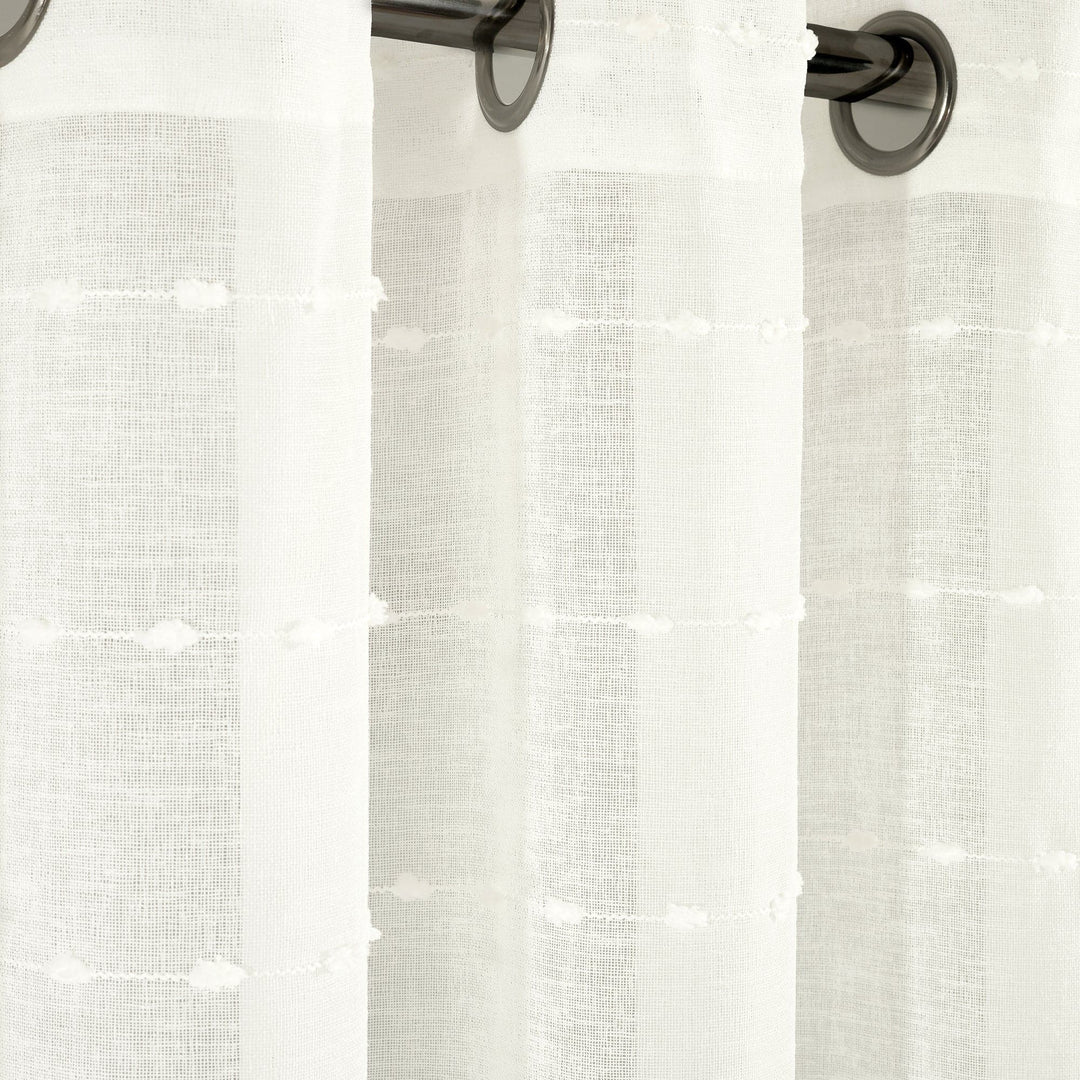 AQEELAHMED | Farmhouse Textured Grommet Sheer Ultra Wide Window Curtain Panel