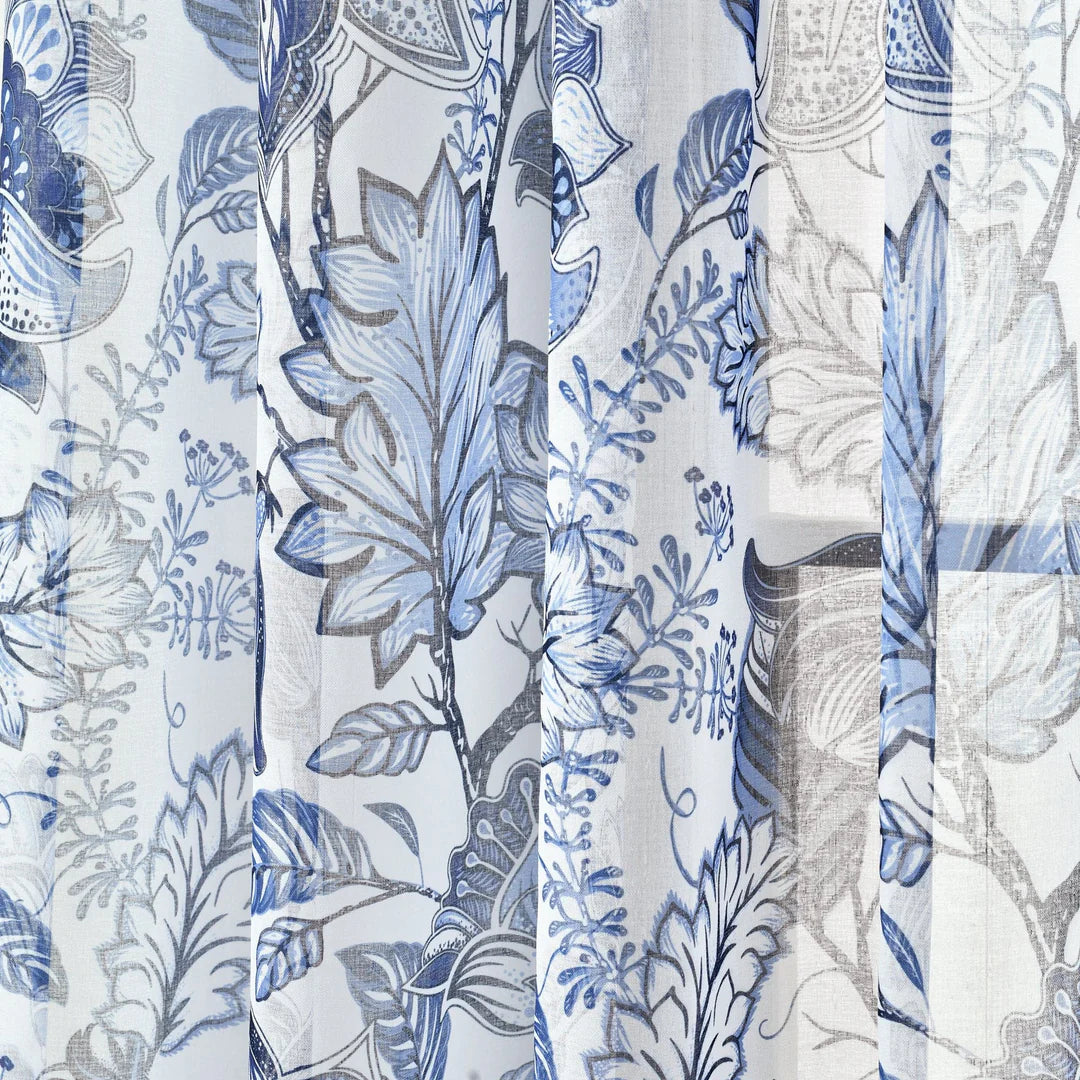 AQEELAHMED | Cynthia Jacobean Sheer Window Curtain Panel Set