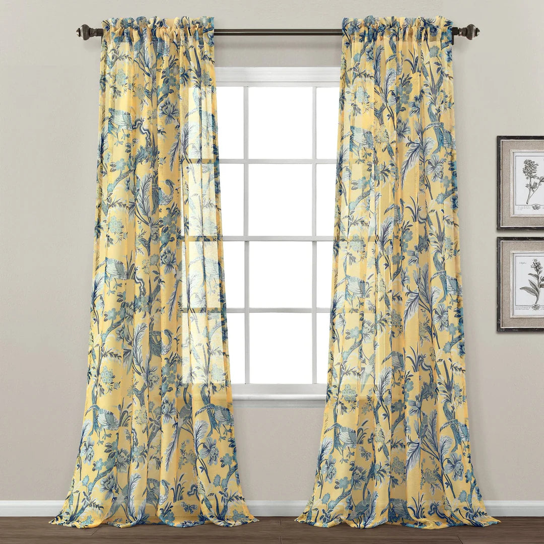 AQEELAHMED | Dolores Sheer Window Curtain Panel Set