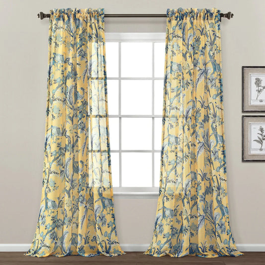 AQEELAHMED | Dolores Sheer Window Curtain Panel Set