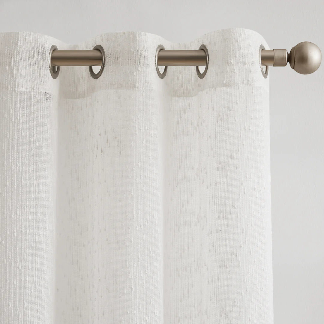 AQEELAHMED | Aileen Textured Raindrop Sheer Window Curtain Panels